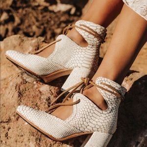 Freebird Joyce White Snake Bootie